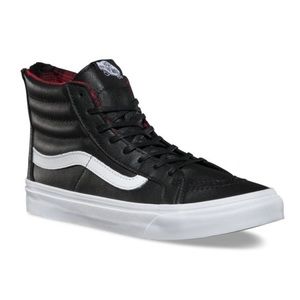 NEW Vans Leather Sk8 Hi Plaid Shoes Sneakers